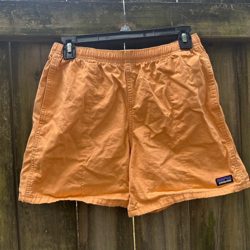 Patagonia Baggies Shorts Kids Sz XL Coral Orange Elastic Waist Outdoor Hiking